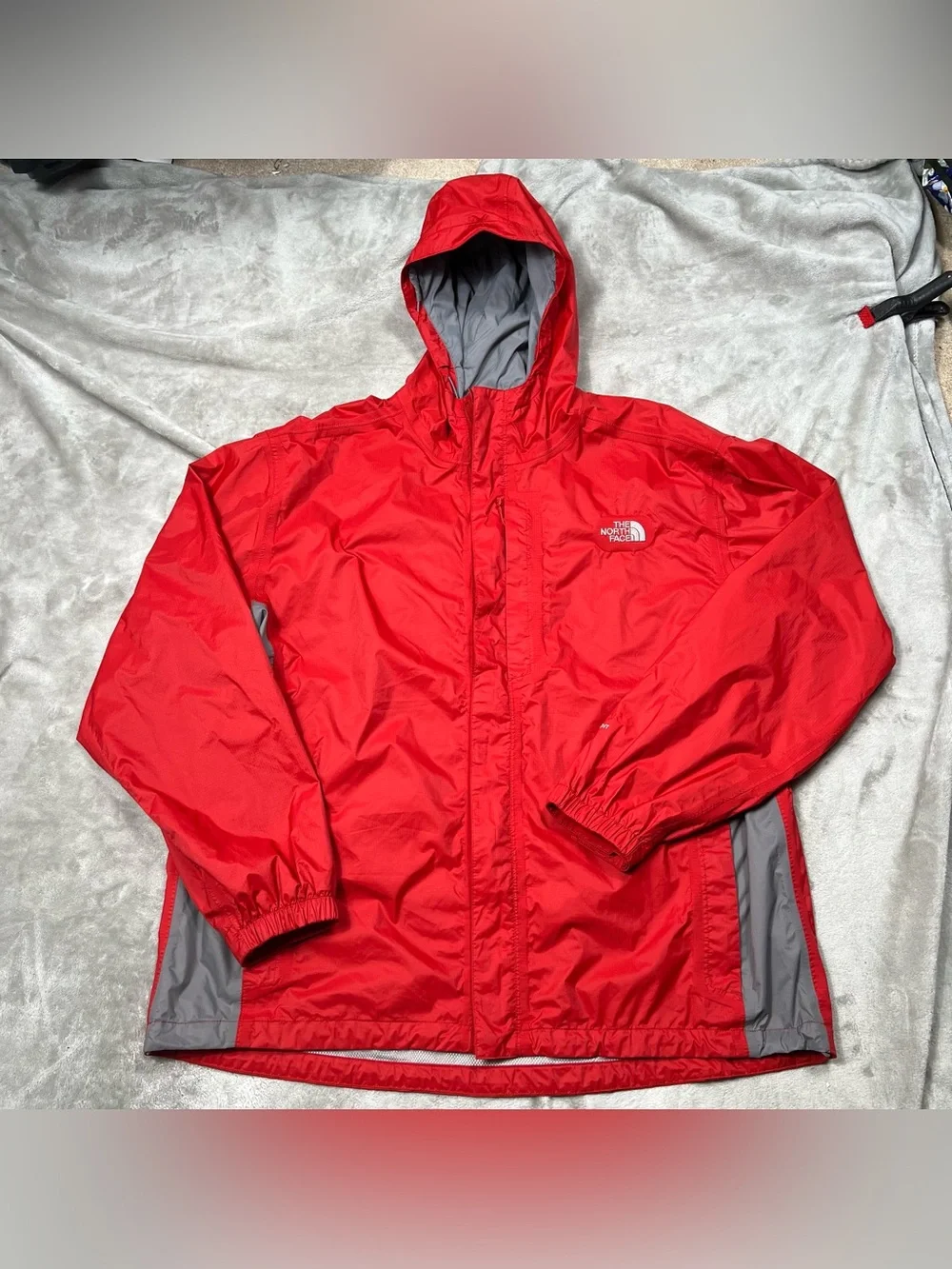 Vintage The North Face Hyvent Rain Jacket Mens XXL Red/Gray Waterproof Full Zip